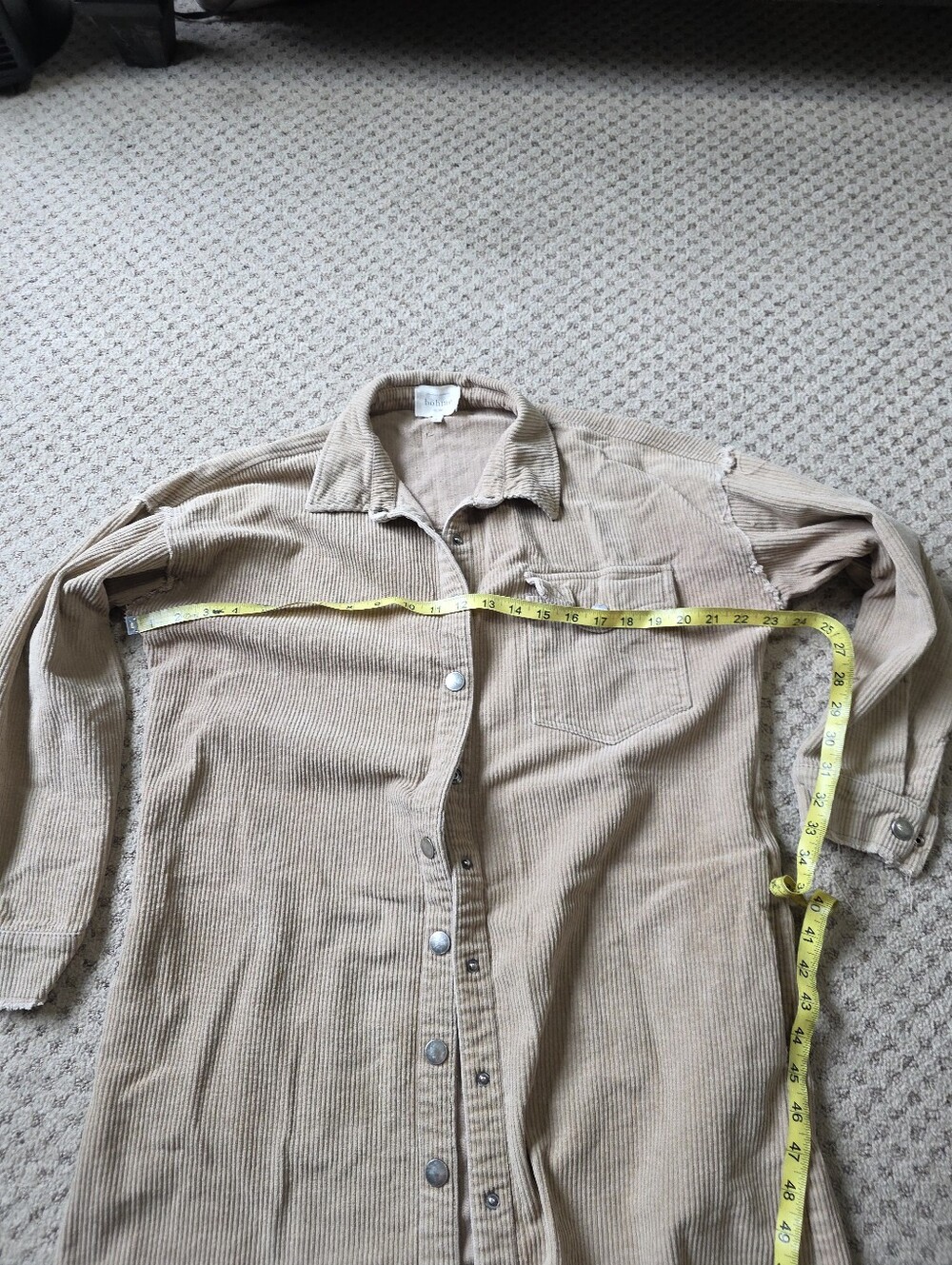 Bohme Corduroy Snap Shirt Jacket in Camel - Picture 7 of 9